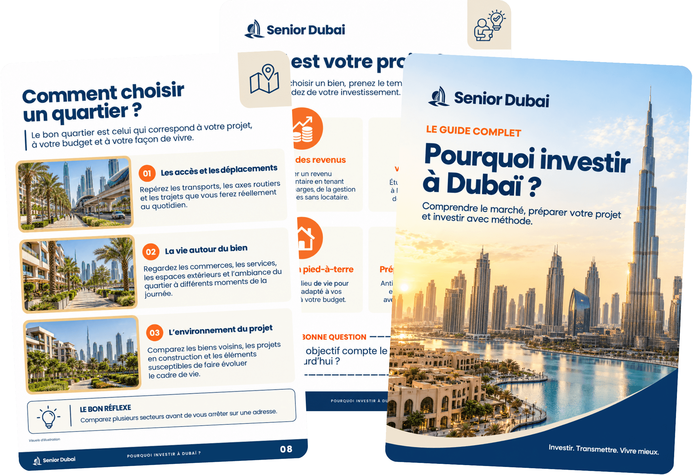 Aperçu des pages du guide « Pourquoi investir à Dubaï ? »