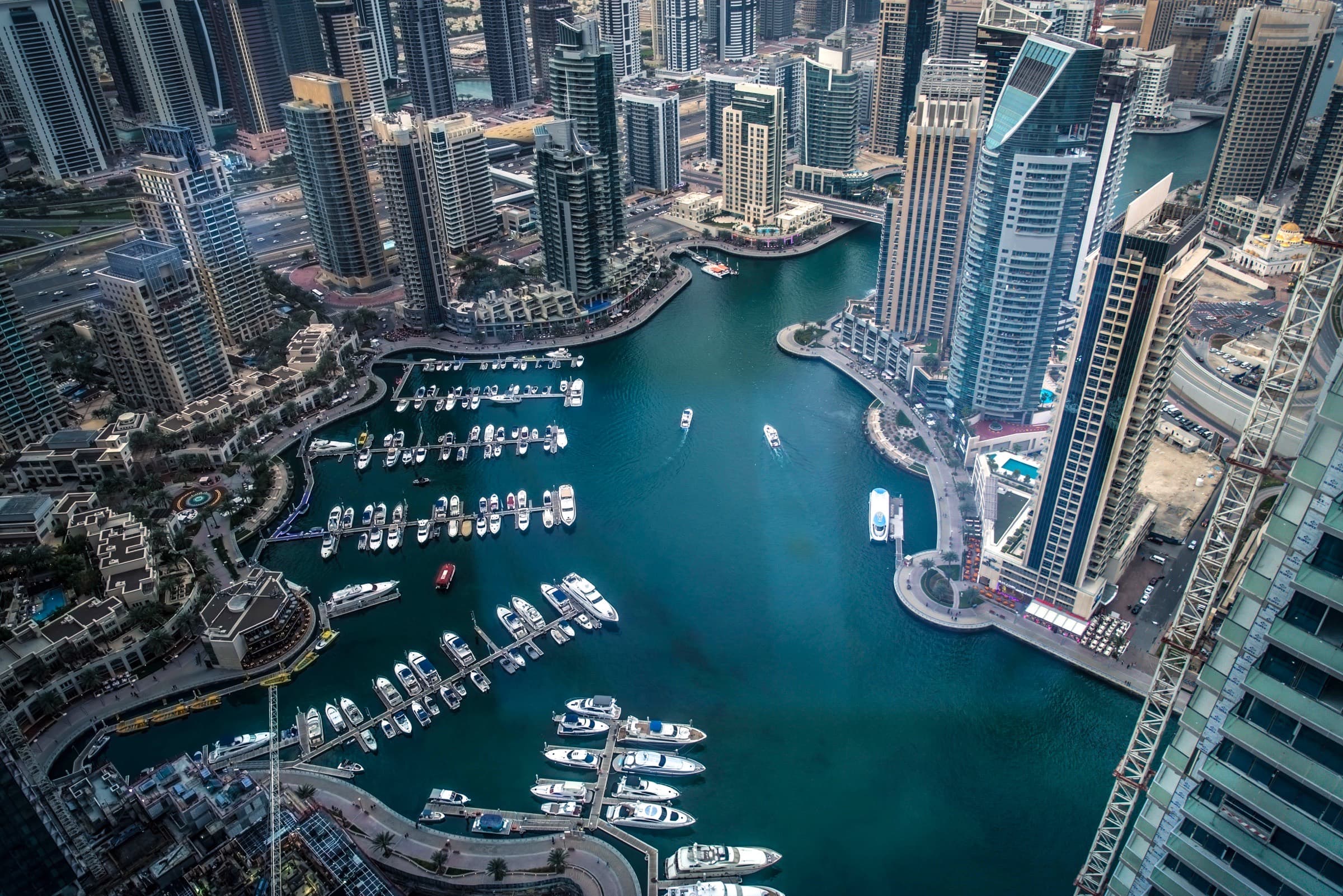 Quartier résidentiel de Dubai Marina, en bord de baie